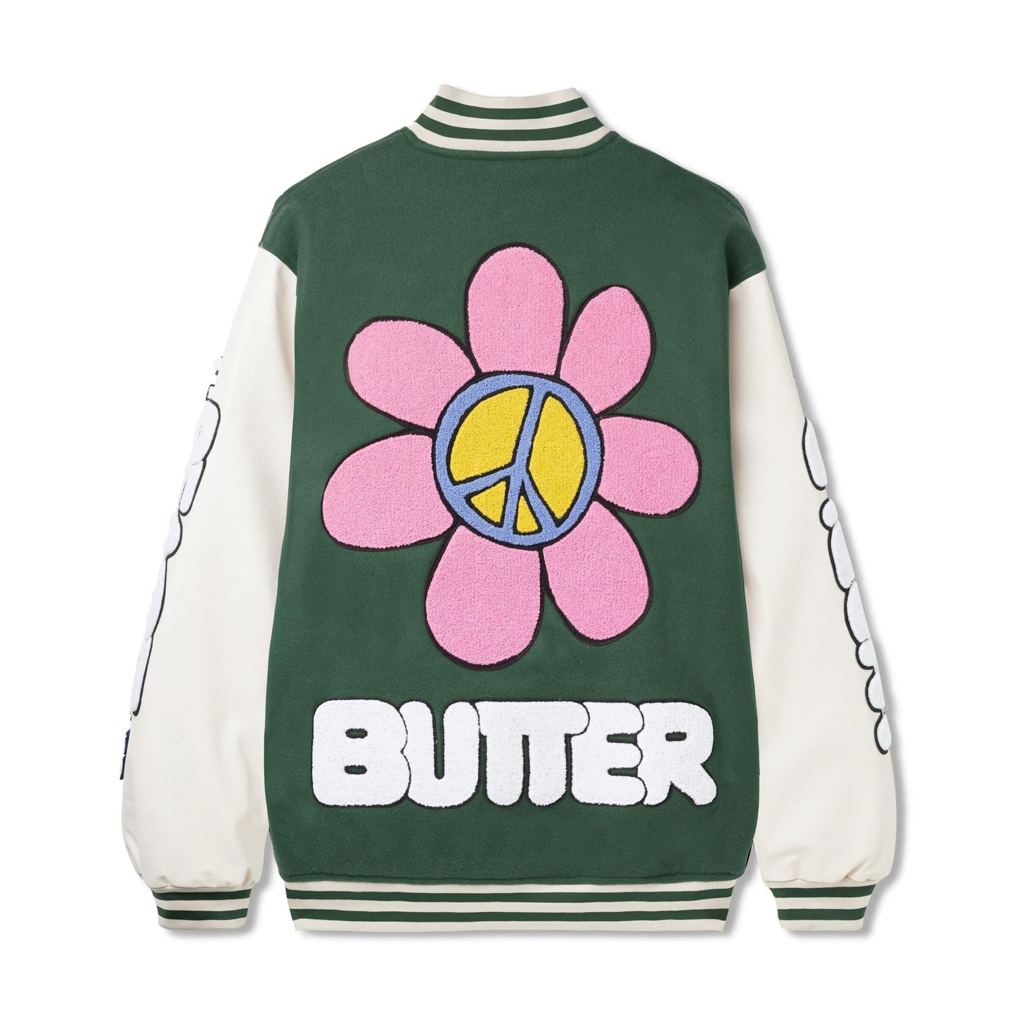 Butter Goods World Peace Varsity Jacket - Forest Green