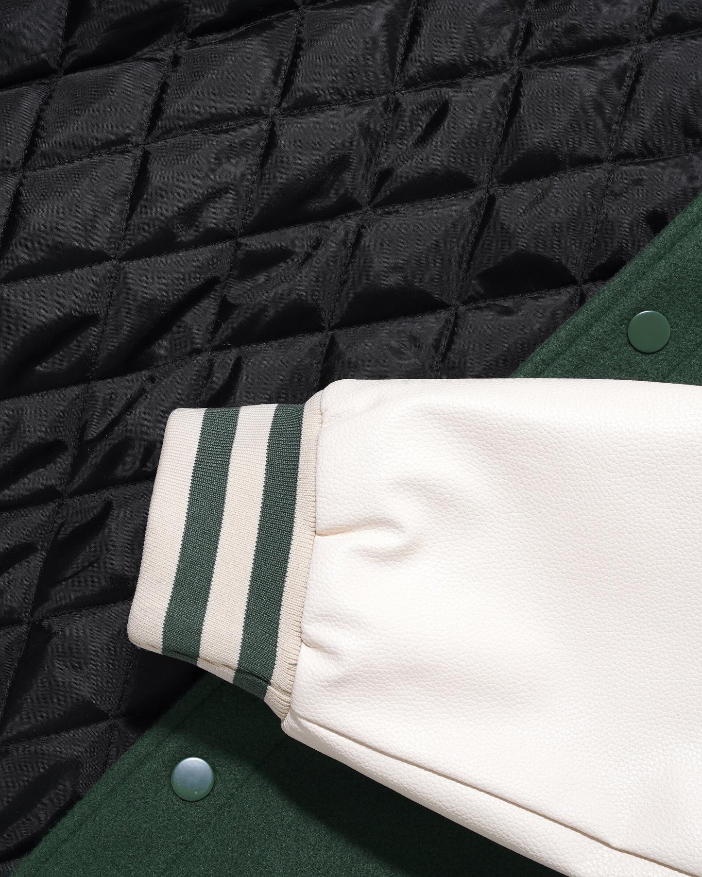 Butter Goods World Peace Varsity Jacket - Forest Green