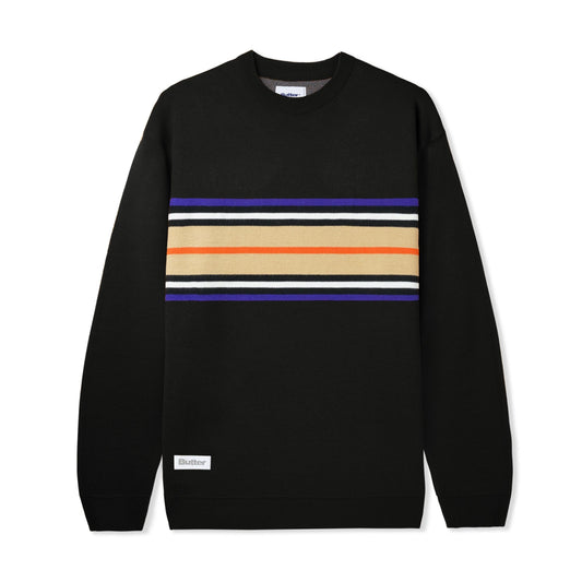 Butter Goods Stripe Knit Sweater - Black