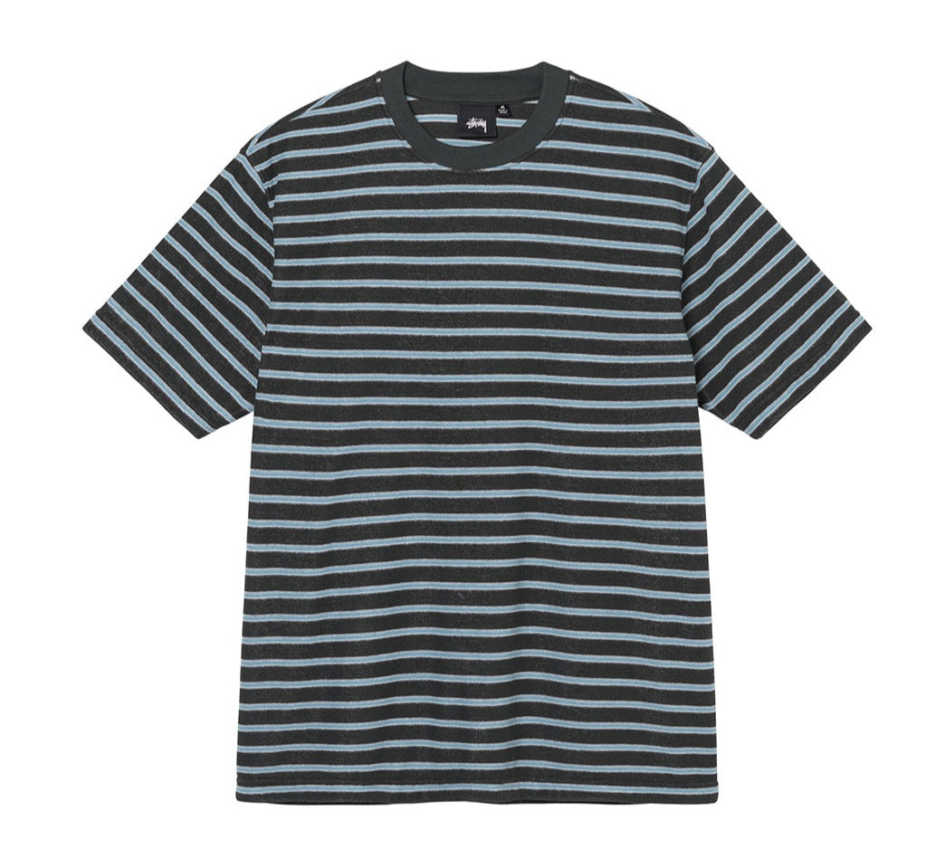 Stussy Striped Terry Short Sleeve Crew Tee - Black