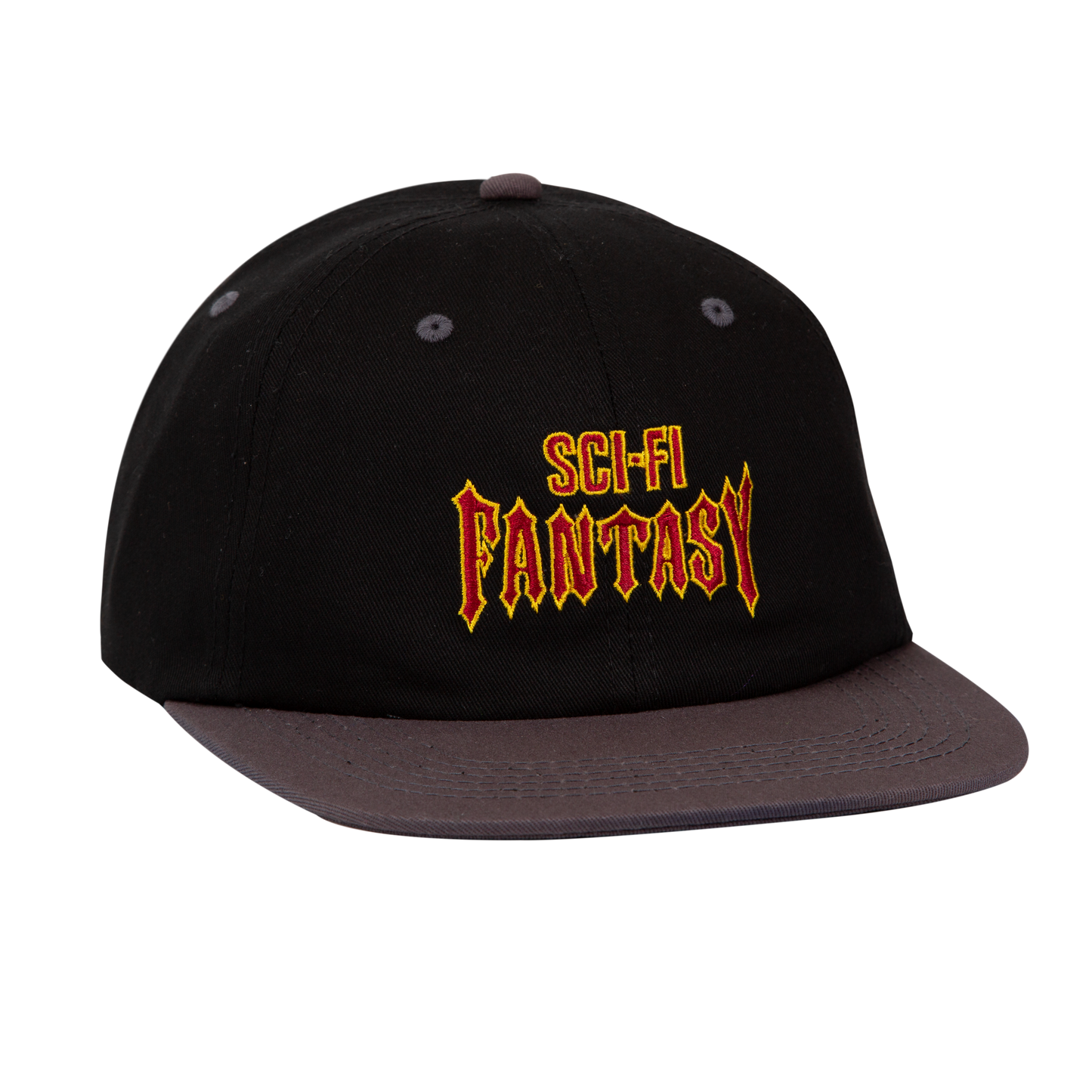 Sci-Fi Fantasy Biker Logo Hat - Black/Gun Metal