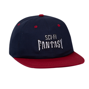 Sci-Fi Fantasy Biker Logo Hat - Navy/Cardinal
