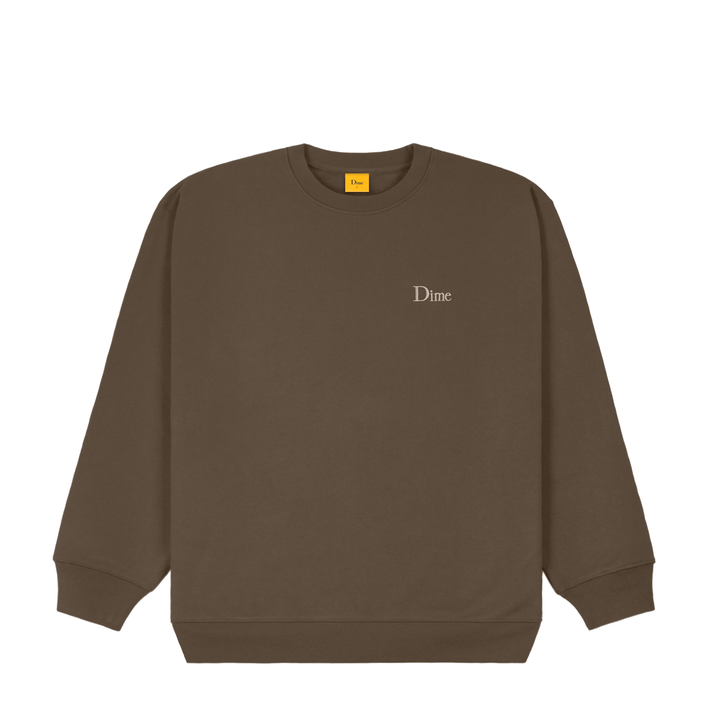 Dime Classic Small Logo Crewneck - Walnut – Ninetimes Skateshop