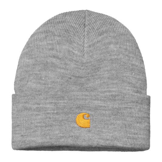 Carhartt WIP Chase Beanie - Grey Heather/Gold