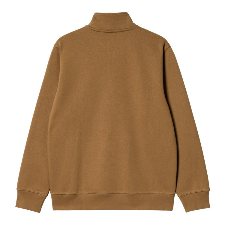 Carhartt WIP Chase Neck Zip Sweatshirt - Hamilton Brown / Gold