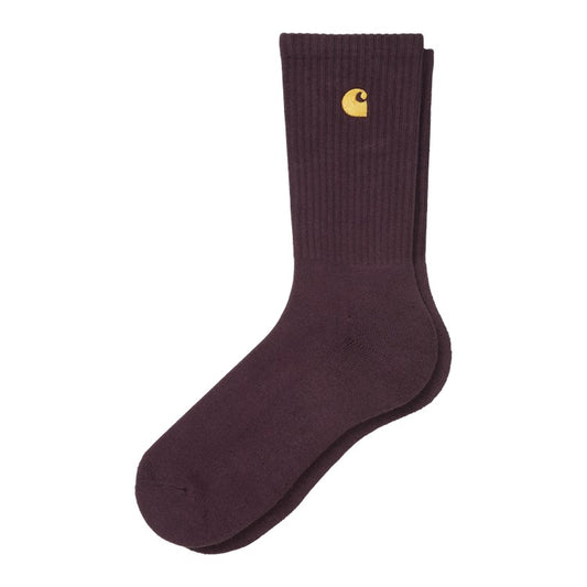 Carhartt WIP Chase Socks - Dark Plum/Gold