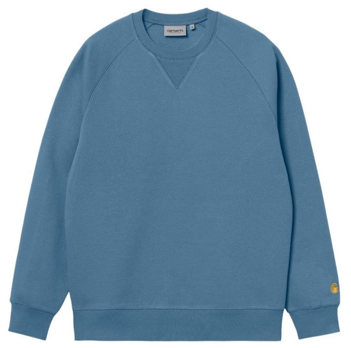 Carhartt WIP Chase Crewneck - Icy Water/Gold