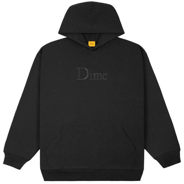 Dime Classic Logo Embroidered Hoodie - Black