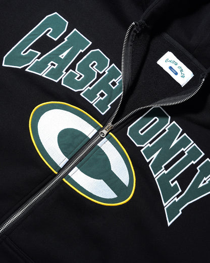 Cash Only League Zip Thru Pullover Hood - Black