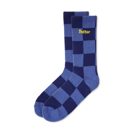 Butter Goods Checkered Socks - Navy