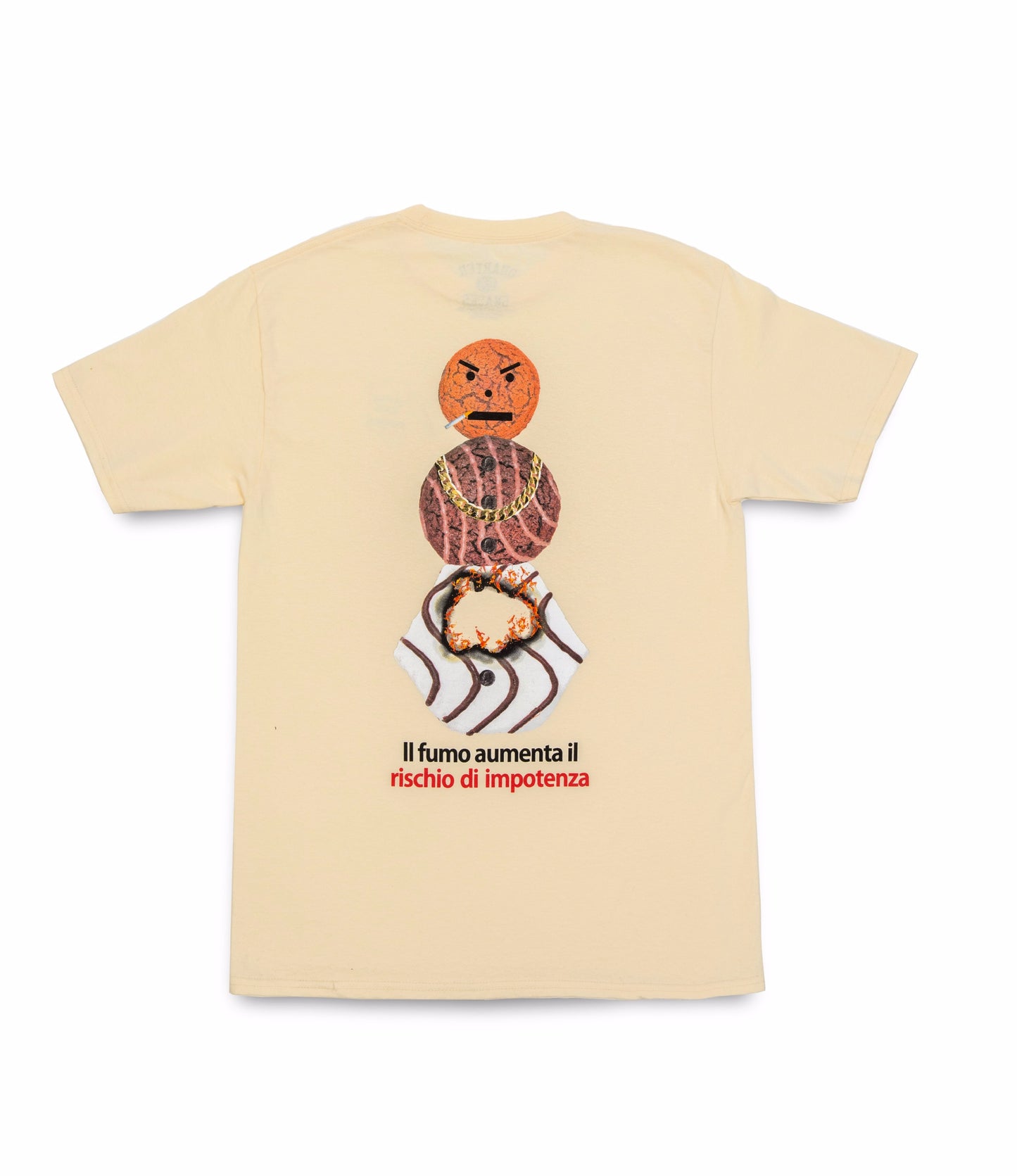 Quartersnacks Smokers Warning Snackman Tee - Natural