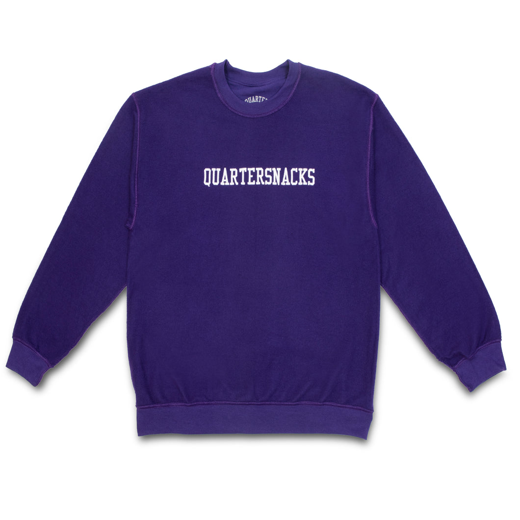 Quartersnacks Inside Out Embroidered Crew - Purple