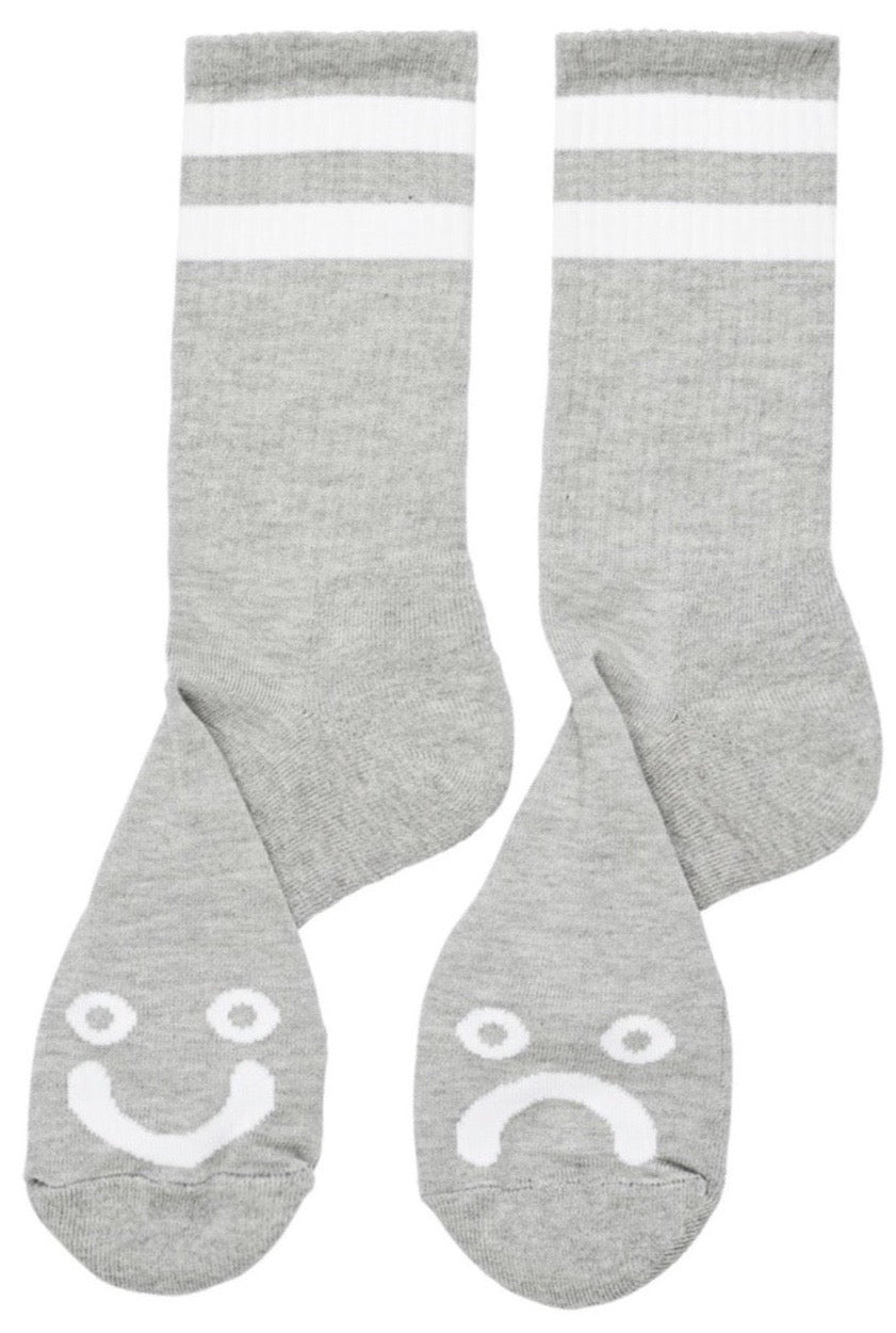 Polar Happy Sad Socks - Heather Grey