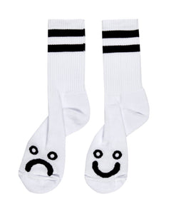 Polar Happy Sad Socks - White