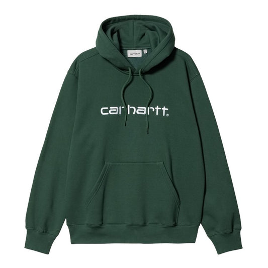 Carhartt WIP Logo Hoodie - Treehouse/White