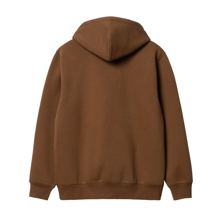 Carhartt WIP Logo Hoodie - Tamarind/White