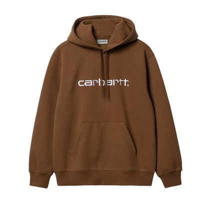 Carhartt WIP Logo Hoodie - Tamarind/White