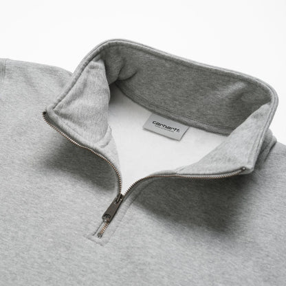 Carhartt WIP Chase Neck Zip Sweatshirt - Grey Heather