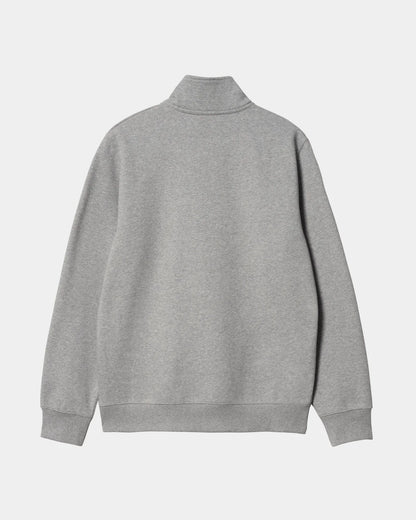 Carhartt WIP Chase Neck Zip Sweatshirt - Grey Heather