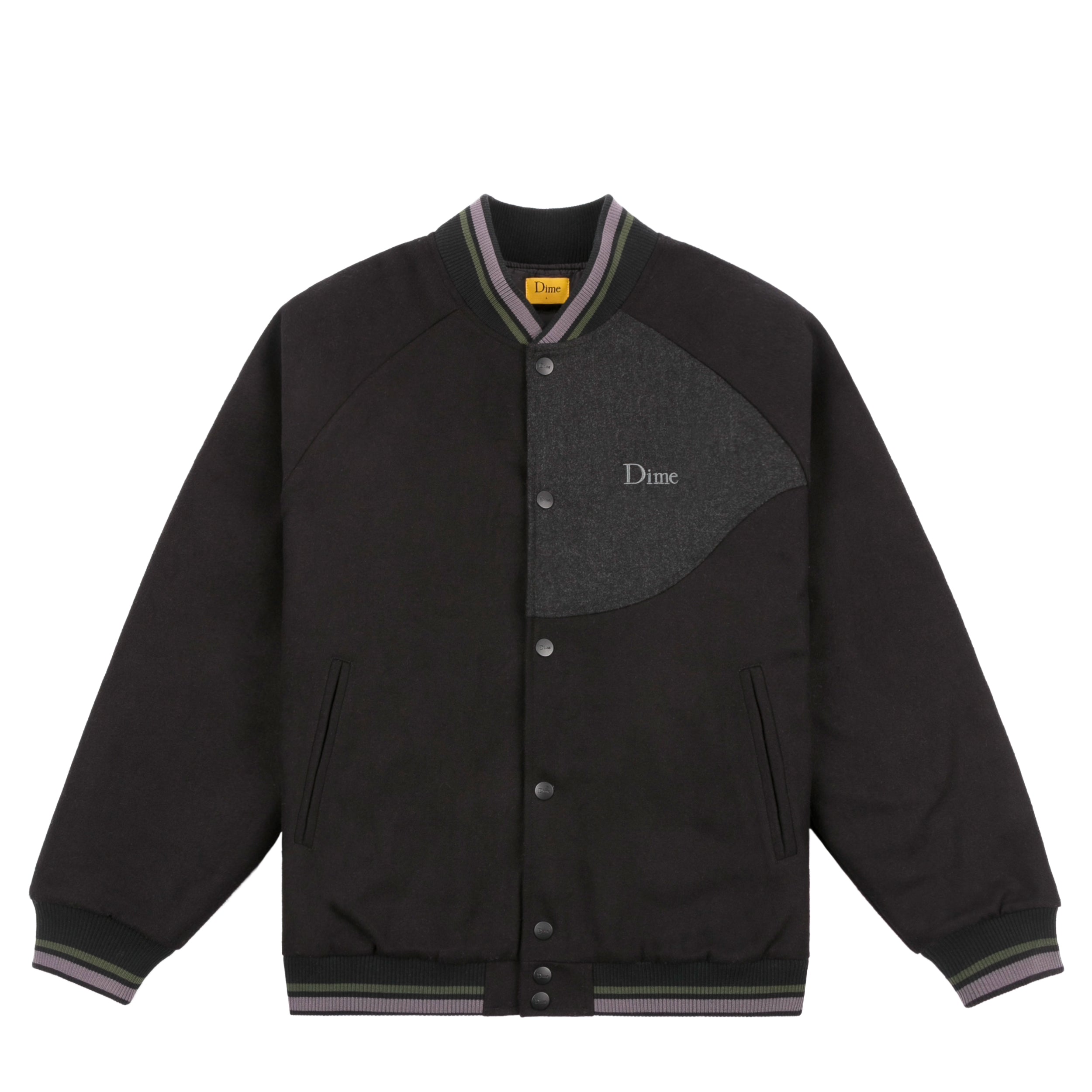 Dime Letterman Wool Jacket - Black – Ninetimes Skateshop