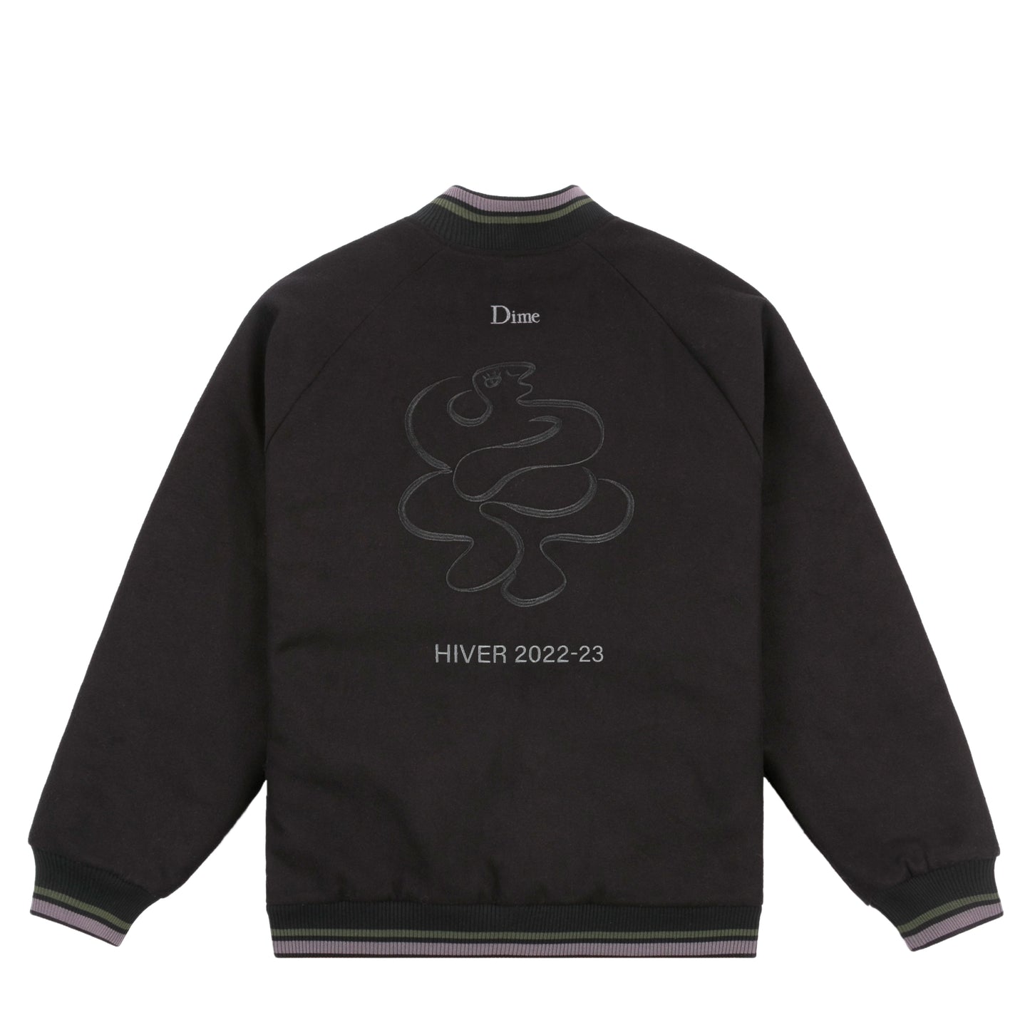Dime Letterman Wool Jacket - Black