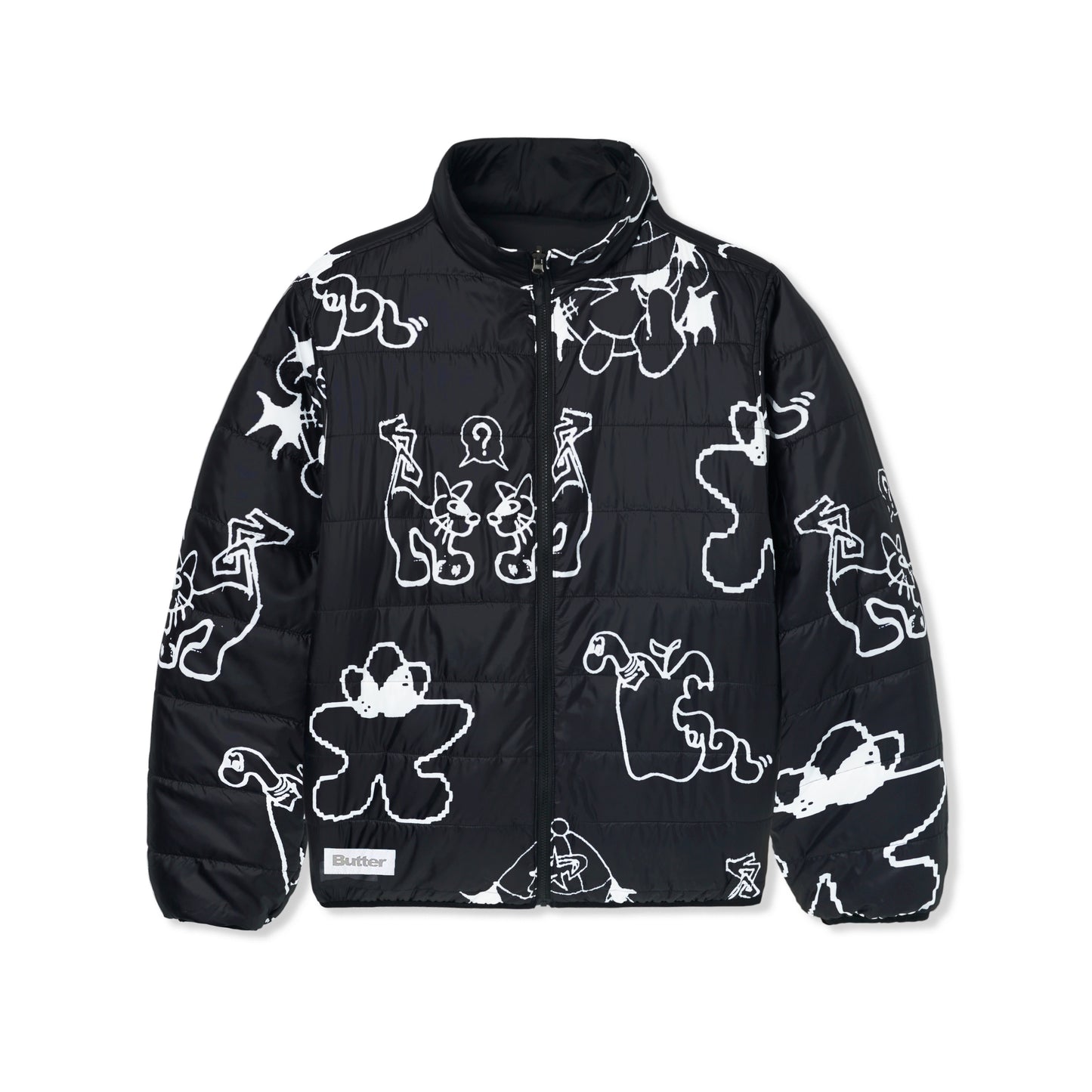 Butter Goods Jun Reversible Puffer Jacket - Black/Black