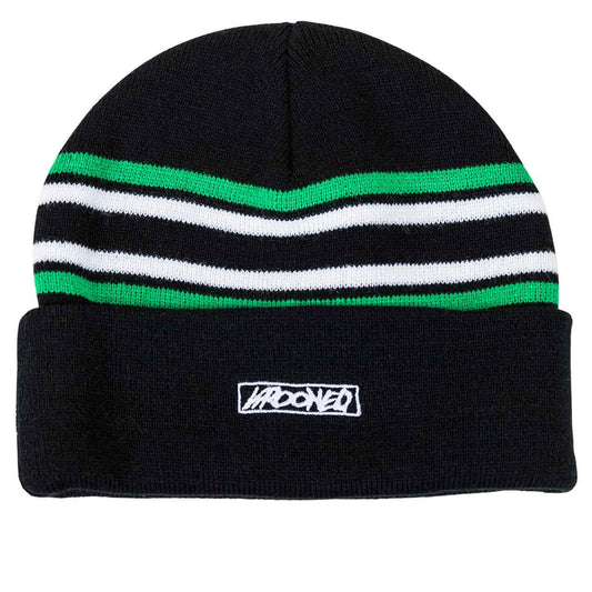 Krooked Moonsmile Script Cuff Beanie - Black/Green/White