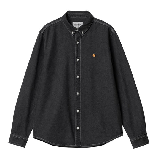 Carhartt WIP Weldon Shirt - Black Stone Washed