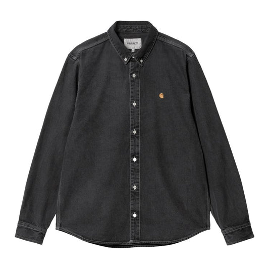 Carhartt WIP Weldon Shirt - Black Heavy Stone Washed