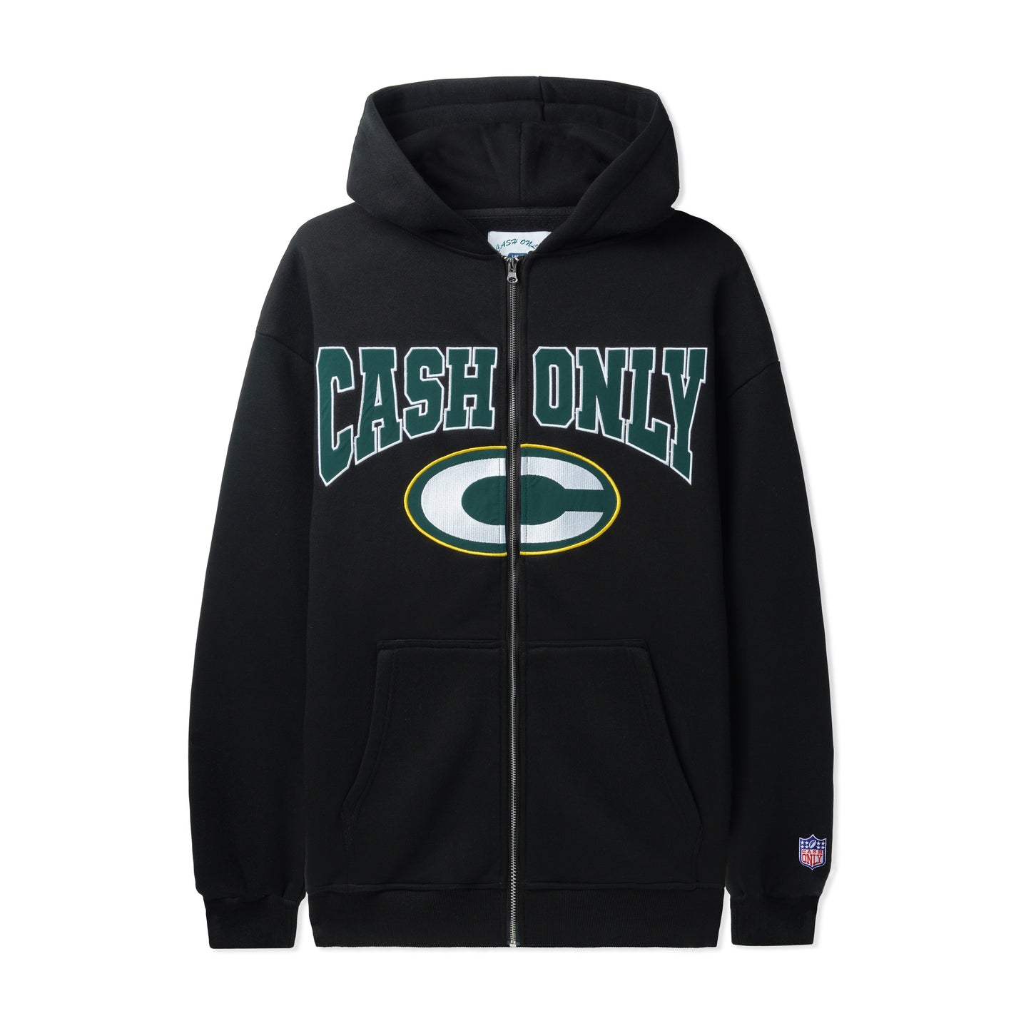 Cash Only League Zip Thru Pullover Hood - Black