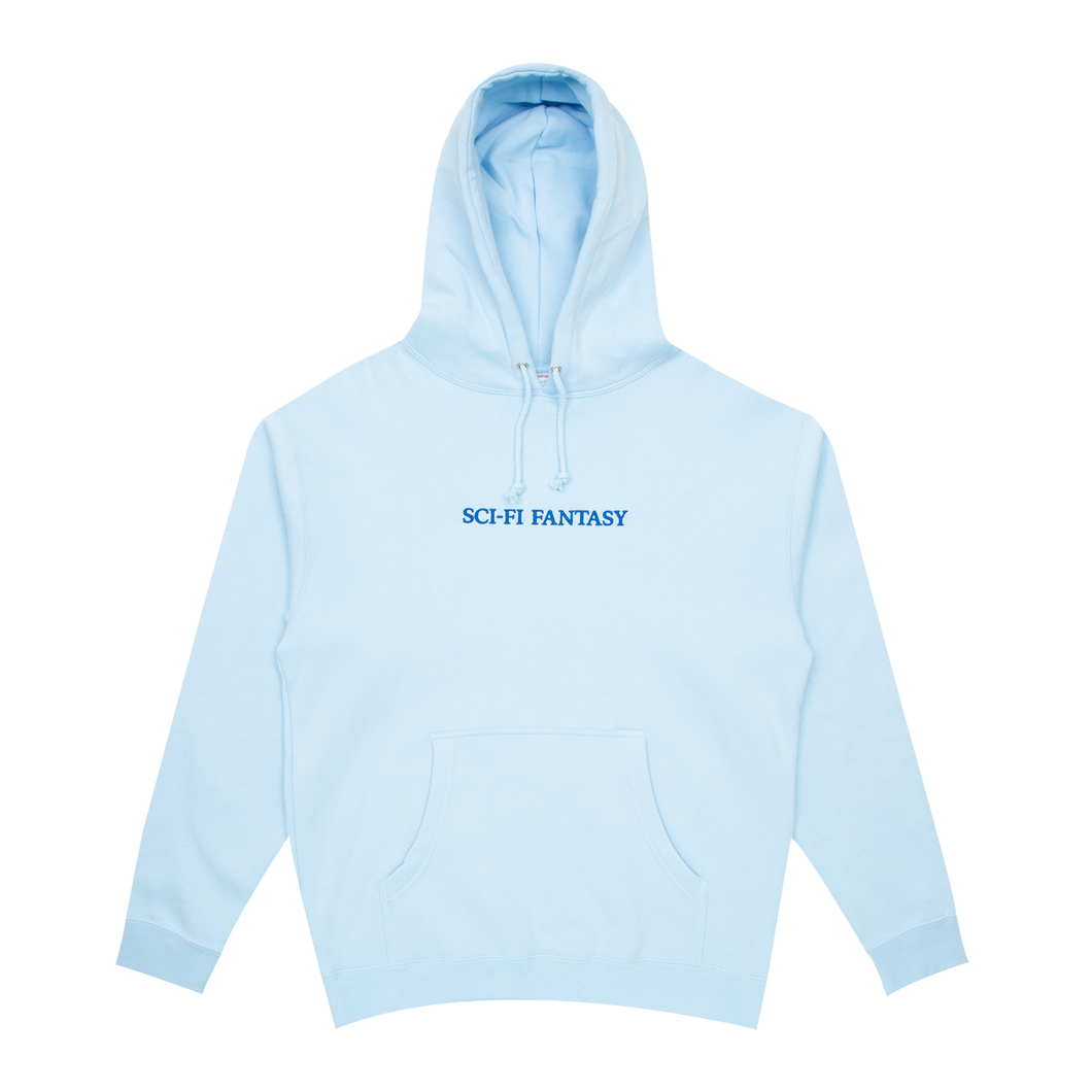 Sci Fi Fantasy Logo Hoodie Blue Aqua Ninetimes Skateshop