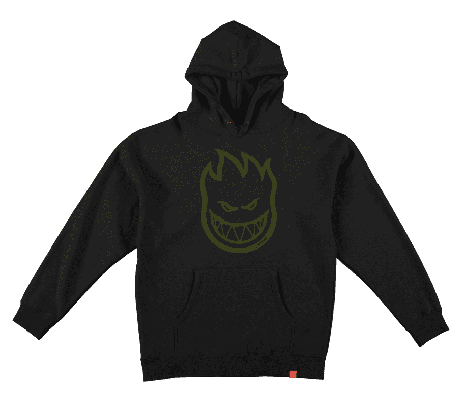 Spitfire Bighead Pullover Hoodie - Black/Olive