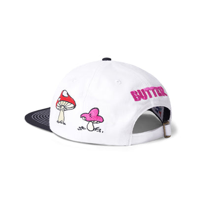 Butter Goods x The Smurfs Mushroom 6 Panel Cap - White / Black