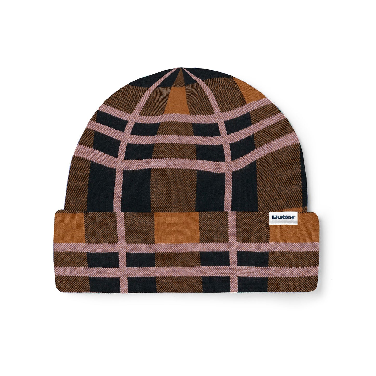 Butter Goods Plaid Beanie - Brown/Black/Purple