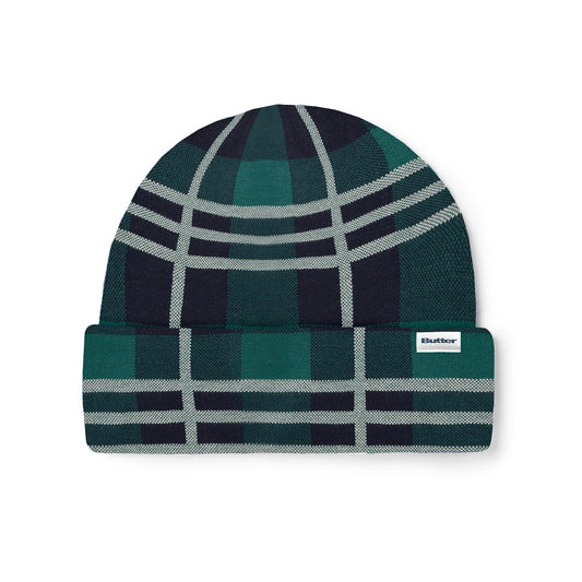 Butter Goods Plaid Beanie - Navy/Forest/Peach