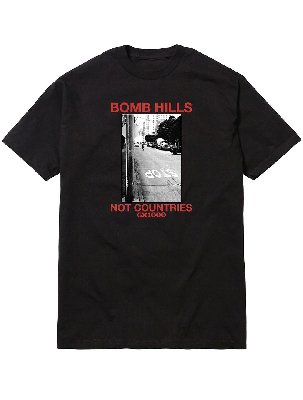 GX1000 Bomb Hills Not Countries Tee - Black/Red