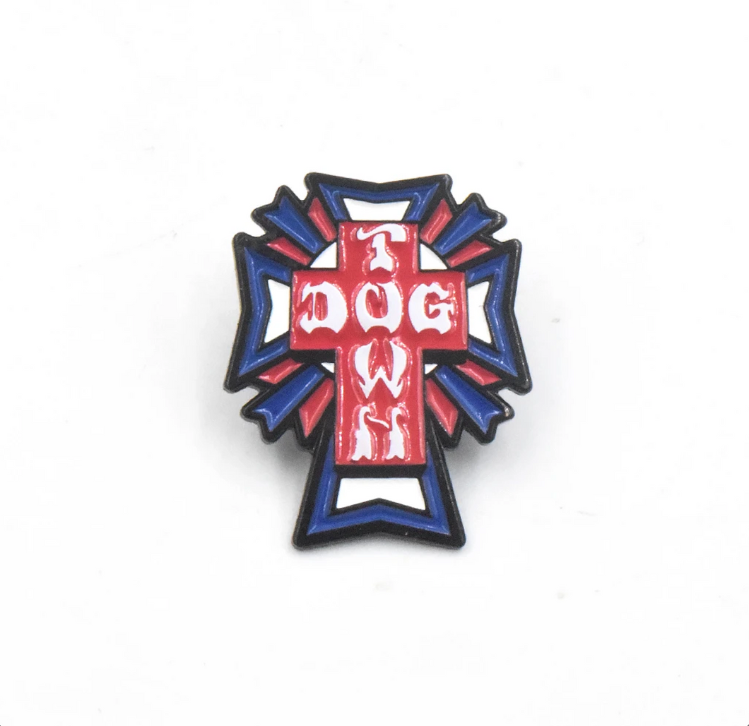 Dogtown USA Logo Cross Enamel Pin