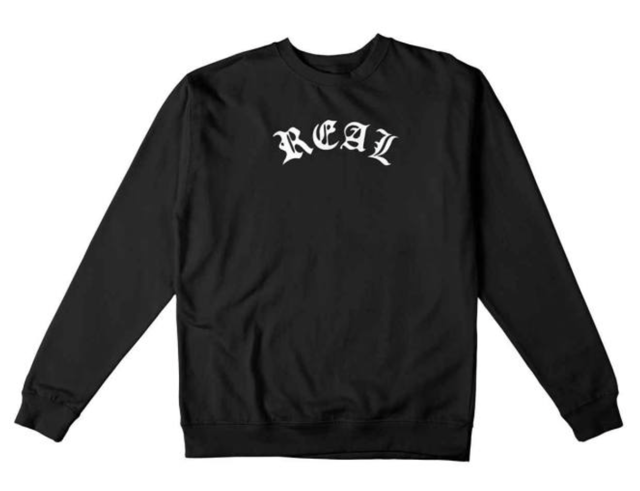 Real Script Pullover Crewneck - Black/White