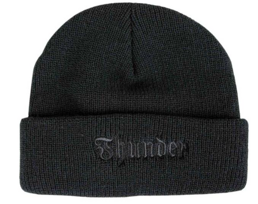 Thunder Script Cuff Beanie - Black