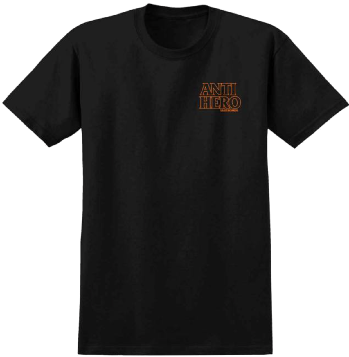 Antihero Lil Black Hero Outline S/S T-Shirt - Black/Orange