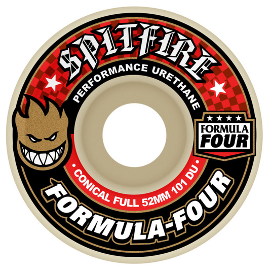 Spitfire Formula Four Wheel Conical Full 101 - 101D 58mm Red Print