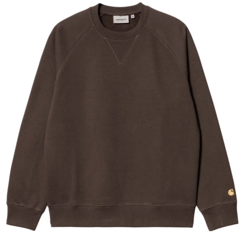 Carhartt WIP Chase Crewneck - Dark Umber / Gold