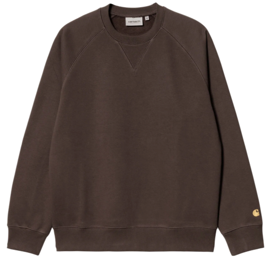 Carhartt WIP Chase Crewneck - Dark Umber / Gold