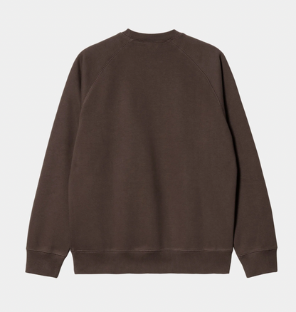 Carhartt WIP Chase Crewneck - Dark Umber / Gold