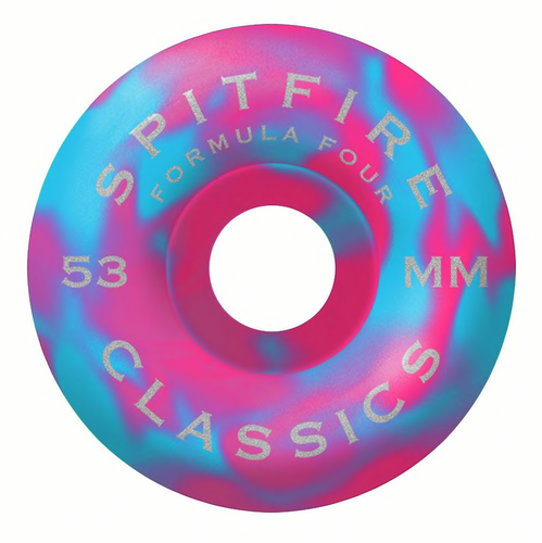 Spitfire Formula Four Swirled Classic Pink/Blue Wheels - 99D 53mm