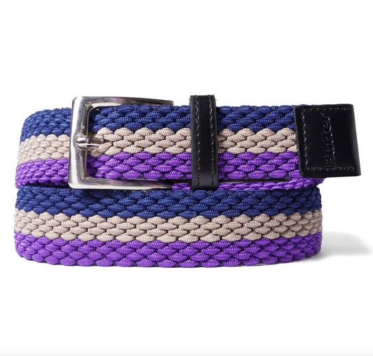 Butter Goods Braided Belt - Navy/Khaki/Purple