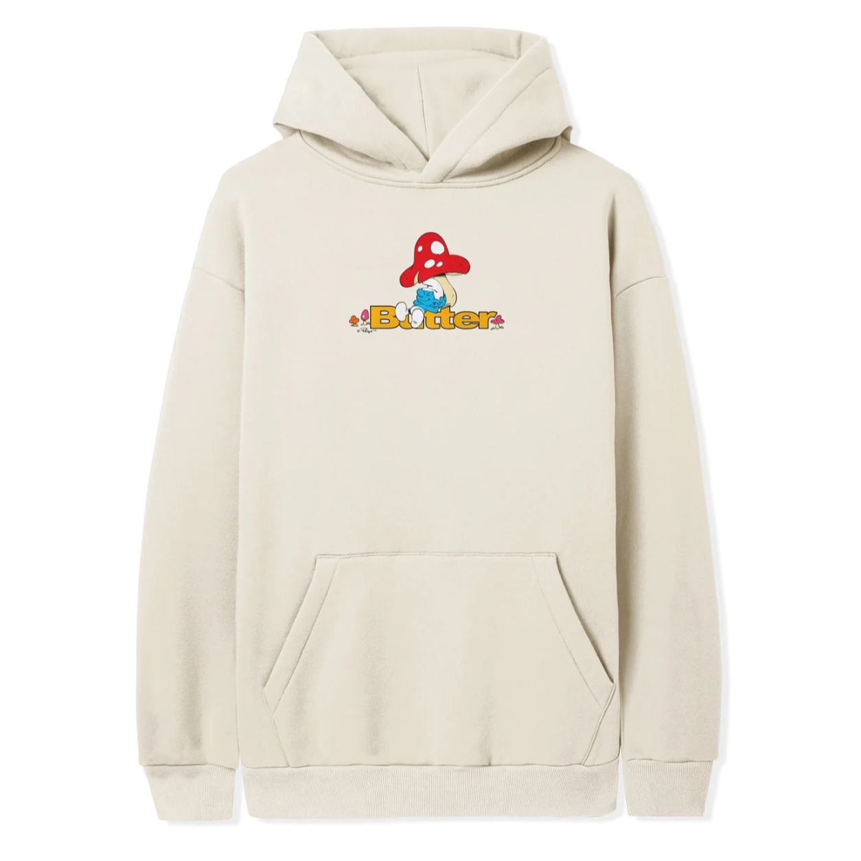 Butter Goods x The Smurfs Lazy Logo Pullover Hood - Cream