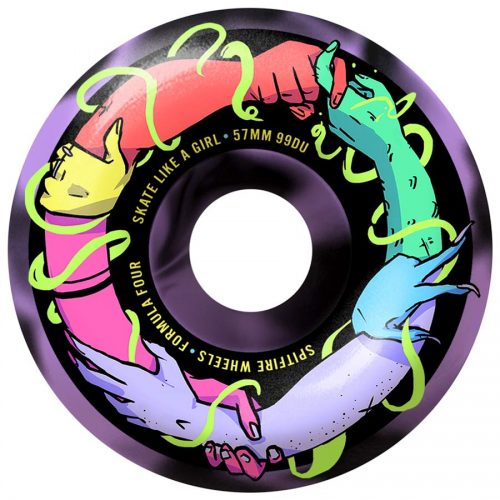 Spitfire Formula Four Skate Like A Girl Classic Wheels - 99D 57mm Black/Lavender Swirl