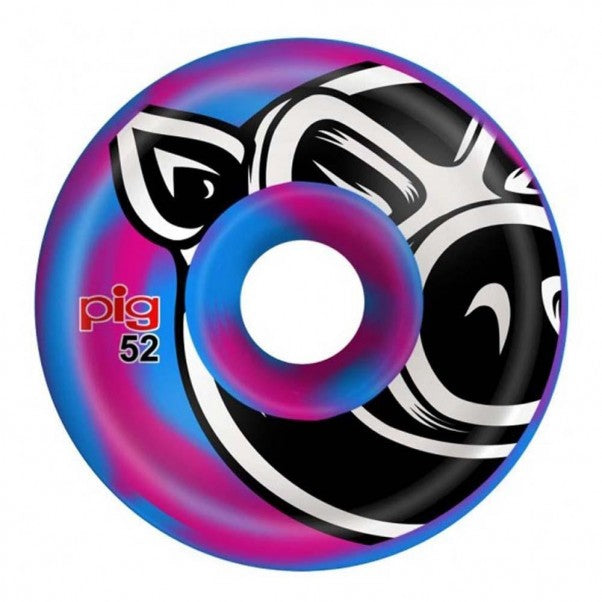 Pig Wheels Conical Swirls Wheels - 101A 52mm Blue/Pink