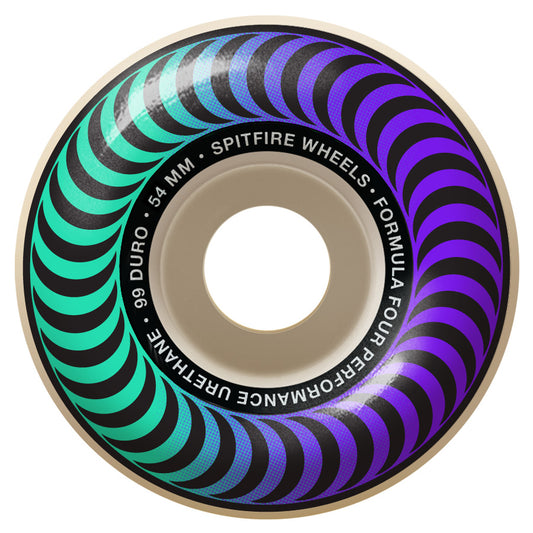 Spitfire Formula Four Classic Fader Wheels - 99D 54mm Teal Print